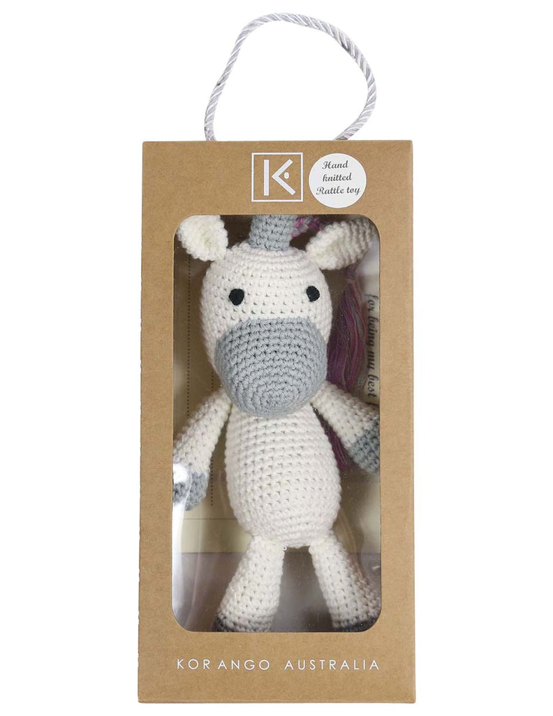 B13029U  Essentials Unicorn Hand Crocheted Toy