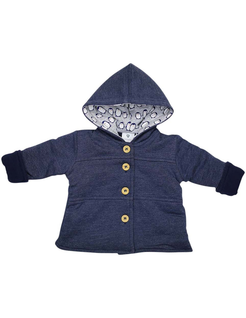 B13019N Baby Penguin Lined Hooded Jacket