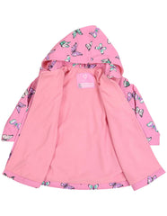A1341P Rainwear Raincoat Butterfly Print Polar Fleece Lined