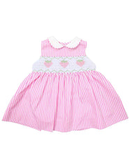 C1223P Strawberry Collared Dress-Dress-Korango_Australia-Kids_Fashion-Children's_Wear