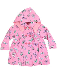 A1341P Rainwear Raincoat Butterfly Print Polar Fleece Lined