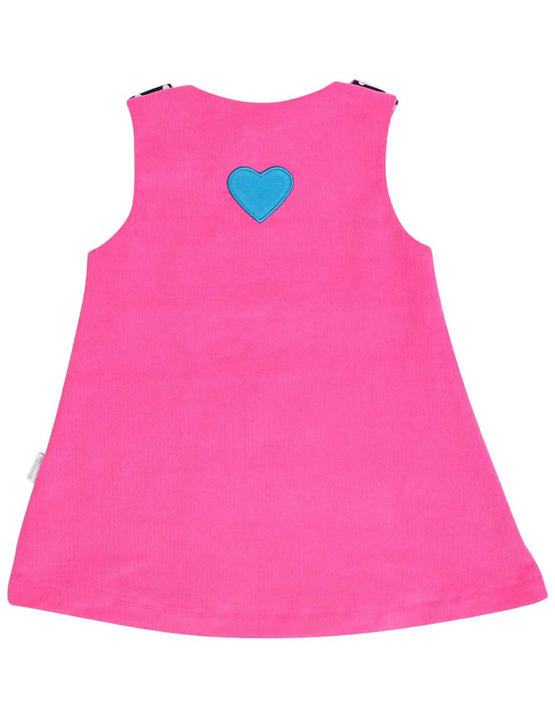 A1355P Standing out from the Crowd Clouds and Hearts Lined Cord Pinafore