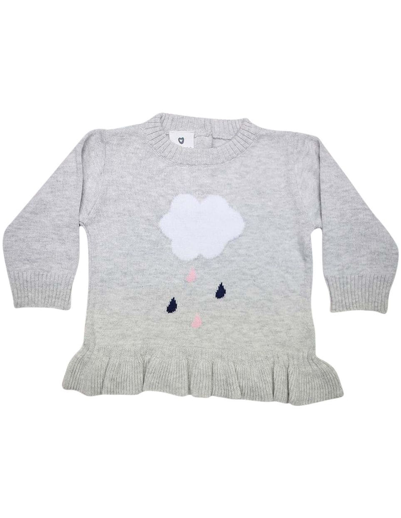 A1307G Raindrops Knit Sweater with Frill