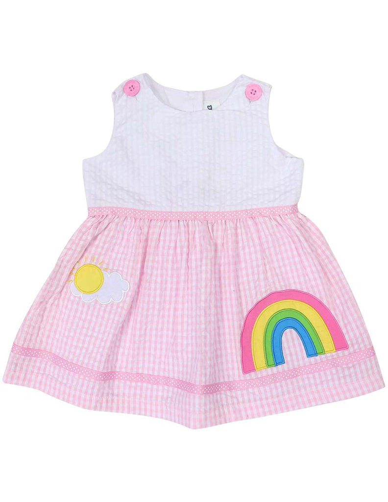 A1215P Seersucker Rainbow Dress-Dress-Korango_Australia-Kids_Fashion-Children's_Wear