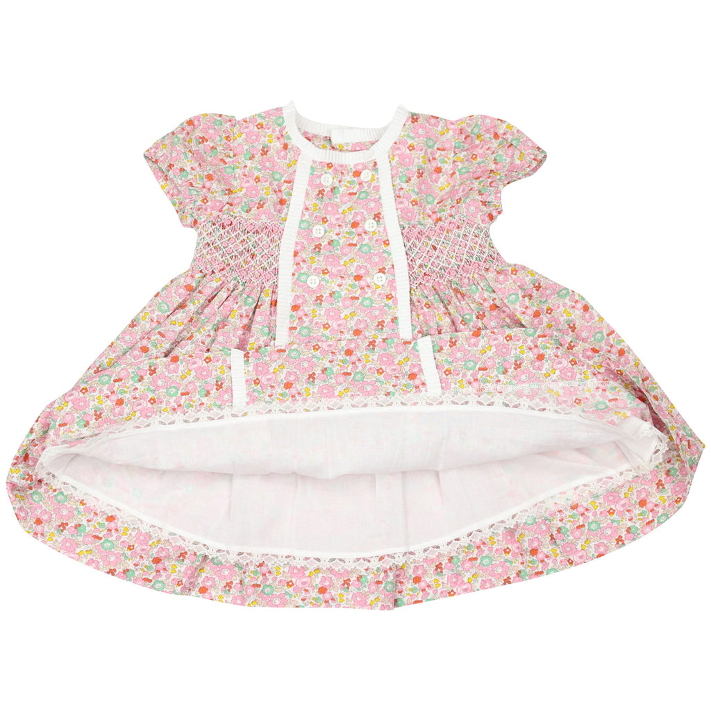 C1409P Classic Floral Smocked Dress