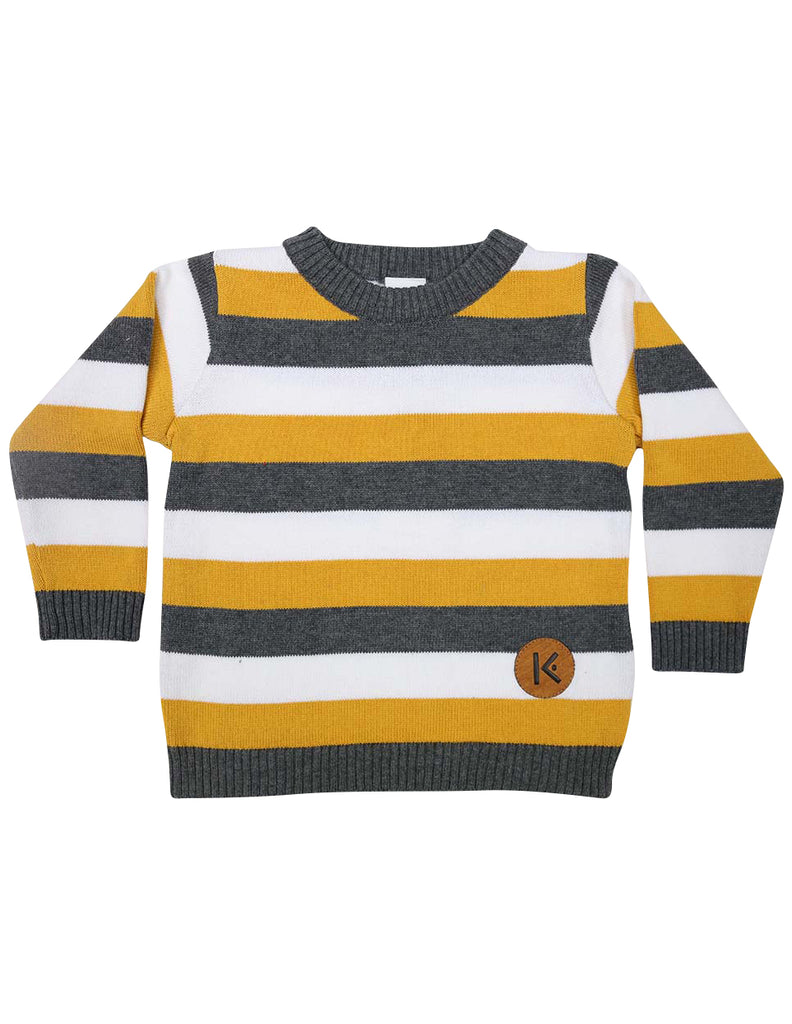 A1429M Fighter Jet Striped Sweater