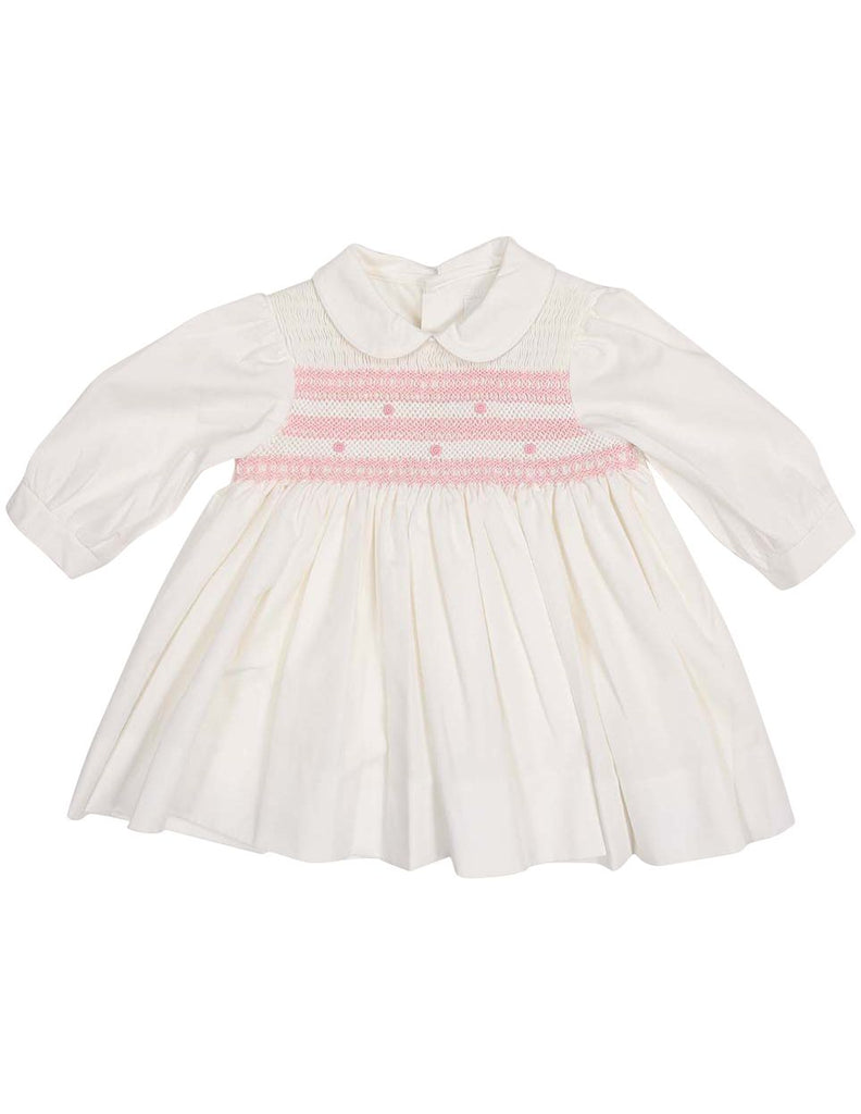 C13003I Timeless Hand Smocked/Embroidered Cotton Twill Dress