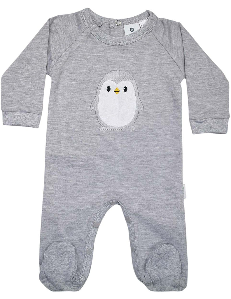 B13018G  Baby Penguin Long Sleeve Romper