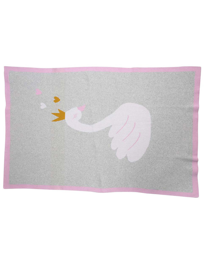 B13017G  Swan Princess Swan Princess Knit Blanket (100cm x 80cm)