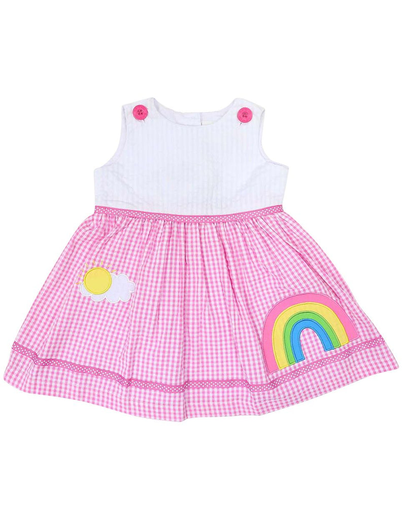 A1215H Seersucker Rainbow Dress-Dress-Korango_Australia-Kids_Fashion-Children's_Wear