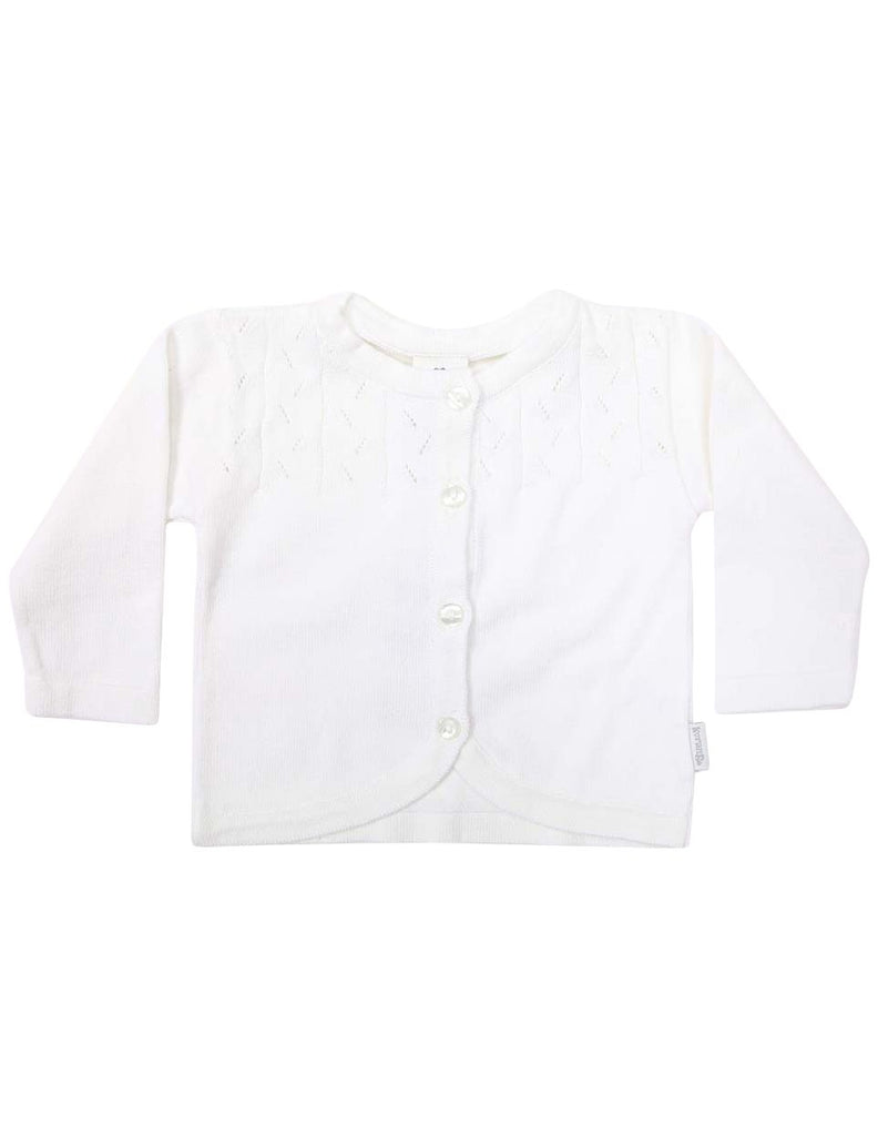C1203W Rosette Cardigan-Cardigans/Jackets/Sweaters-Korango_Australia-Kids_Fashion-Children's_Wear