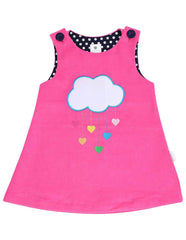 A1355P Standing out from the Crowd Clouds and Hearts Lined Cord Pinafore